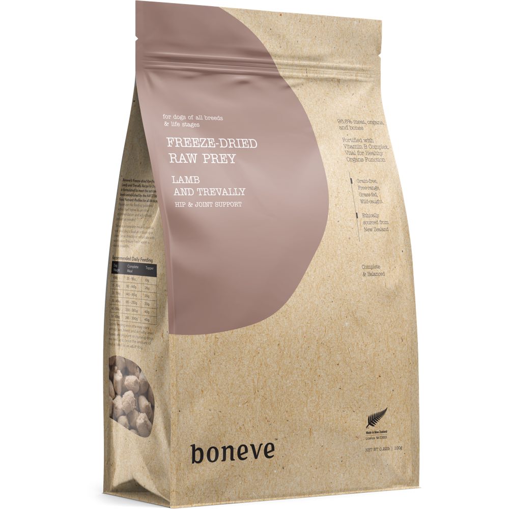 20% OFF: Boneve Lamb & Trevally Hip & Joint Support Grain-Free Freeze-Dried Raw Dog Food