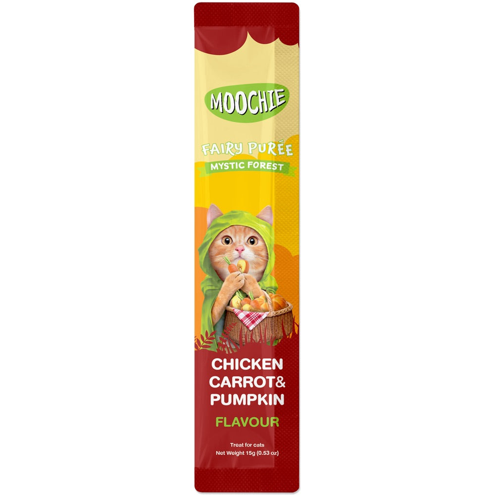 "30% OFF: Moochie Fairy Puree Chicken, Carrot & Pumpkin Liquid Cat Treats"