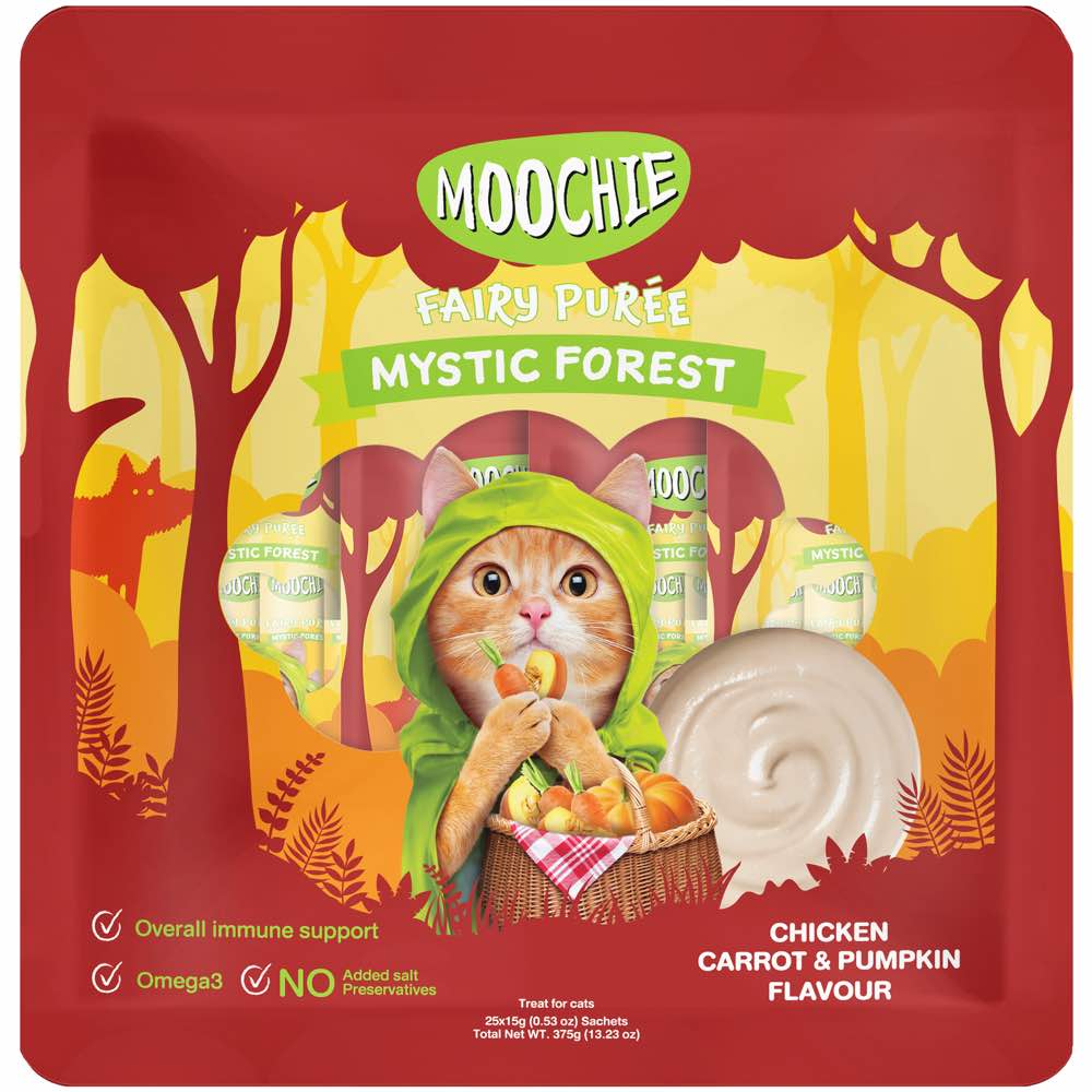 "30% OFF: Moochie Fairy Puree Chicken, Carrot & Pumpkin Liquid Cat Treats"