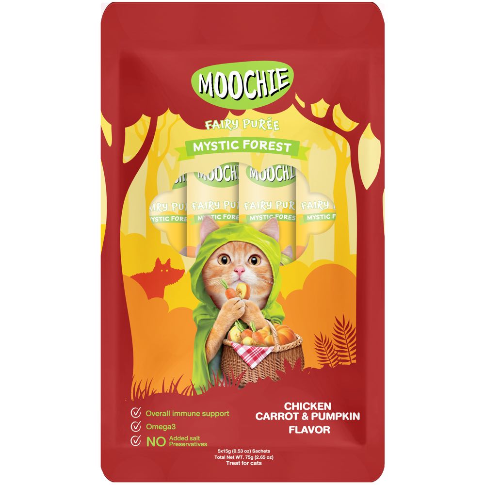 "30% OFF: Moochie Fairy Puree Chicken, Carrot & Pumpkin Liquid Cat Treats"