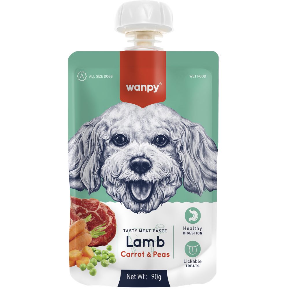 "Wanpy Lamb, Carrot & Pea Tasty Meat Paste Dog Treat 90g"